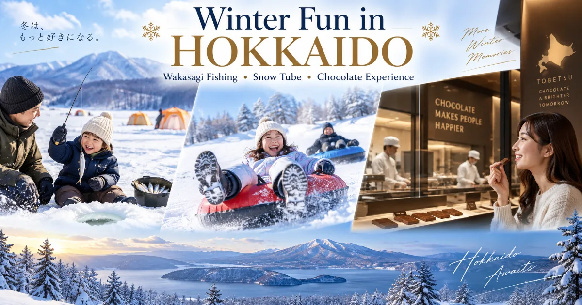 Hokkaido Winter Wakasagi Fishing, Snow Tube & ROYCE' Chocolate Tour private tour in Hokkaido